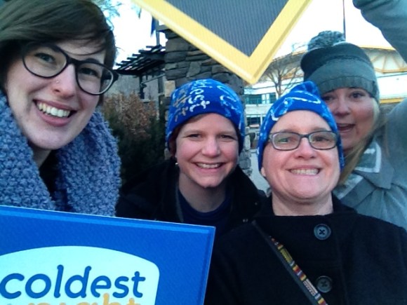 Nancy supporting The Coldest Night of the Year event